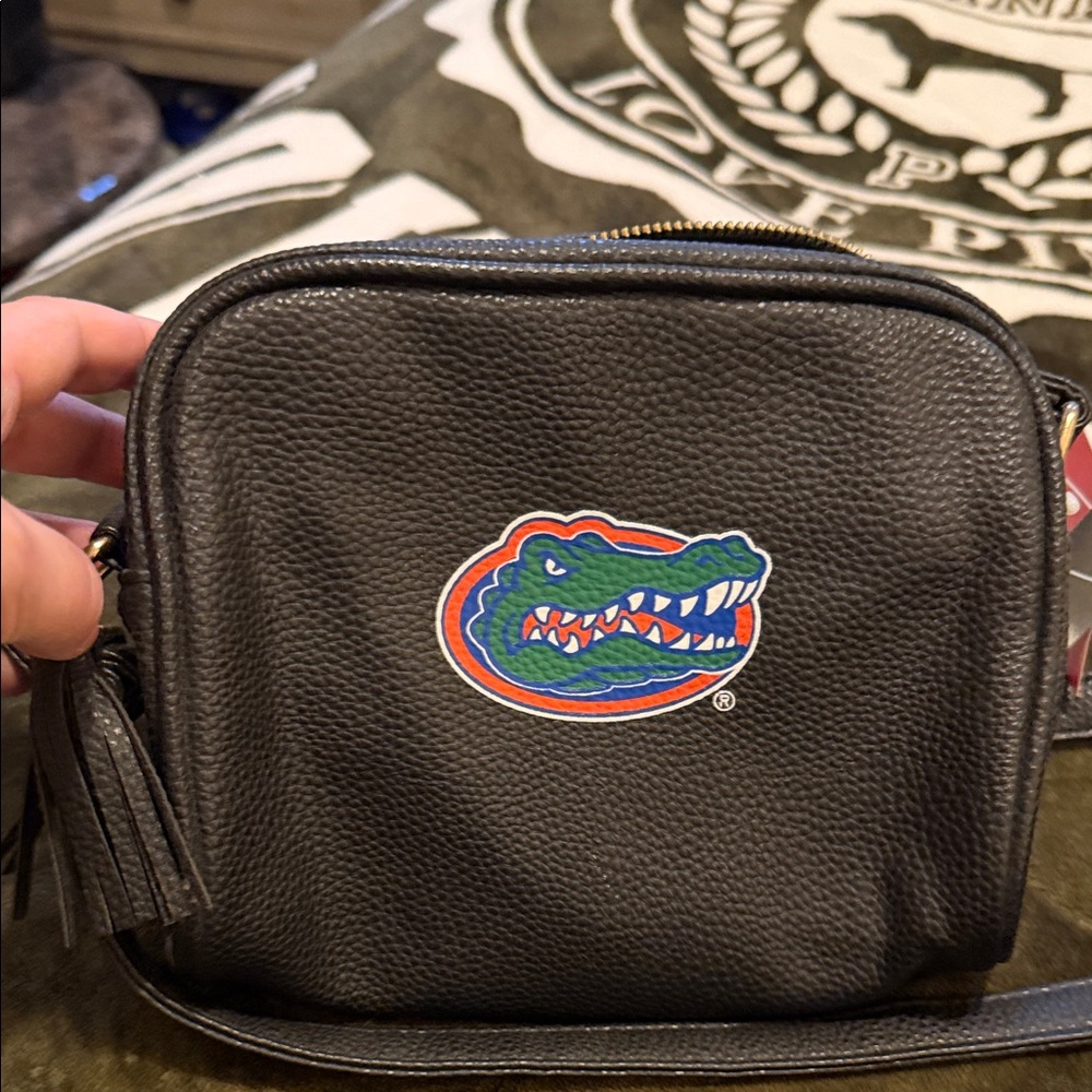 Florida Gators Black Leather Crossbody Bag